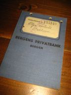 Innskuddsbok fra BERGENS PRIVATBANK, BERGEN, 1945.