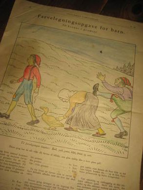 JULENS farveleggingsoppgave for barn Fra Illustrert Familieblad 1920 Dette er ark nr 12