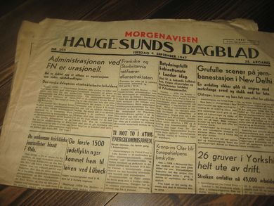 1947 nr 205 HAUGESUNDS DAGBLAD