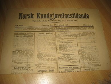 1905 nr 184 Norsk Kundgjørelestidende