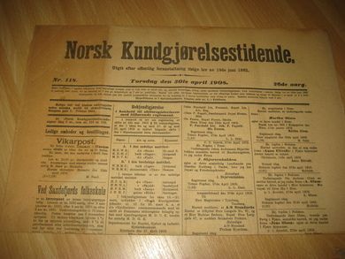 1908 nr 118 Norsk Kundgjørelsestidende