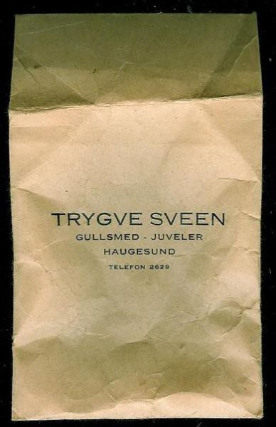 Pose fra TRYGVE SVEEN, HAUGESUND. Tlf. 2629
