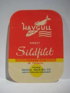 HAVGULL Sildfilet, IN TOMATO, fra HAVGULL PACKING CO, Stavanger.