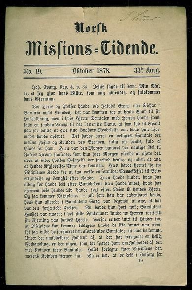 1878 nr 019 Norsk Missions Tidende