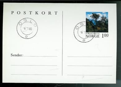 HERTERVIG, POSTKORT stempla 6.11.1980