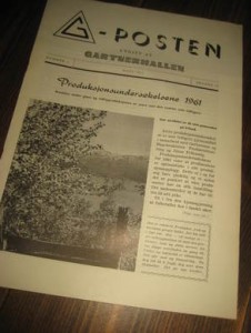 GARTNERHALLEN, G POSTEN, 1961,nr 001, 