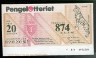 1987 trekning nr 874 Pengelotteriet