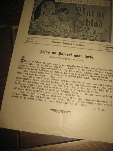 1909 nr 004 Missionsselskabets Barne blad