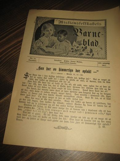 1911 nr 024 Missionsselskabets Barne blad