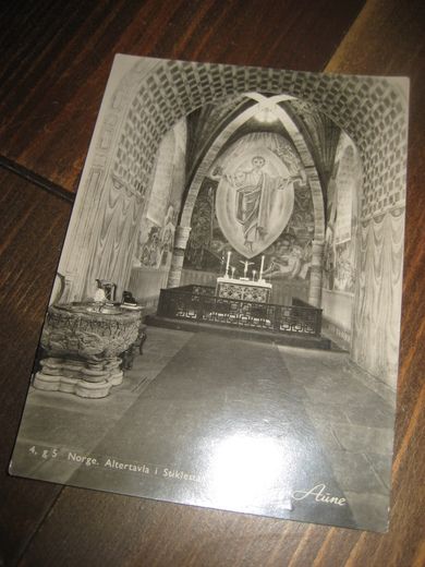 Altertavla i Stiklestad kyrkje Aune 40 tallet Ubrukt