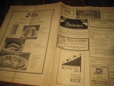 1926 nr 005 URD Helsides FREIA reklame på baksida pen i glass og ramme