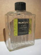 Flaske uten innhold, PALMOLIVE rak vattn. Fra COLGATE-PALMOLIVE. 50 tallet.