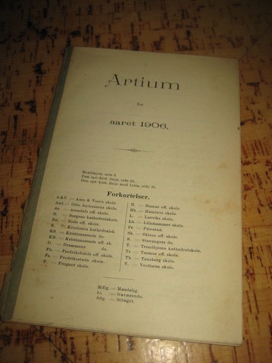 Artium for aaret 1906.