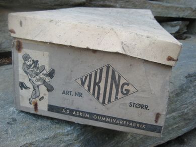 Gammel skoeske fra Askim Gummivarefabrik VIKING 60 tallet