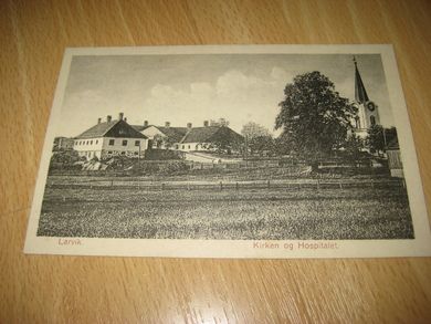 Larvik Kirken og Hospitalet Fra Preutz Boghandel