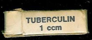 Pakke TUBERCULIN       1 ccm. Fra Veterinærinstituttet, Oslo.