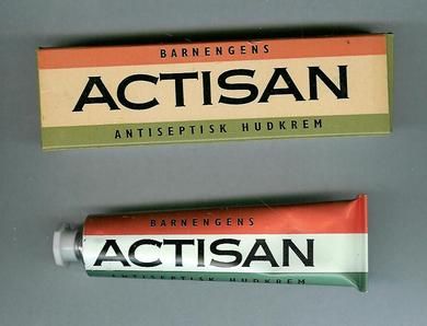 Eske med strøkent innhold ACTISAN ANTISEPTISK HUDKREM fra Barnengen