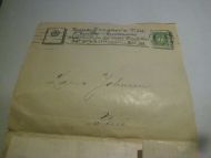 Konvolutt med innhold stempla LILLEHAMMER 27 IV 36 Fra Hans Fougner's Eftf Bokhandel papirforr Lillehammer