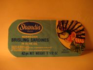 BRISLING SARDINES,  42 gm. In oliven oil.