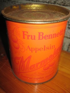 Boks med lokk, Fru Bennets Appelsin Marmelade, 50 tallet.