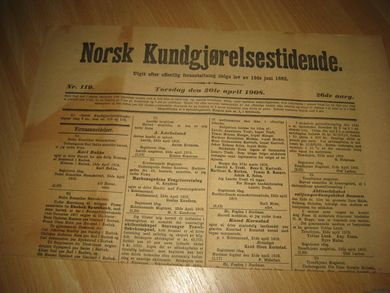 1908 nr 119 Norsk Kundgjørelsestidende