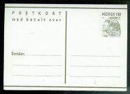 Bever. Postkort med betalt svarkort, fra 1981.