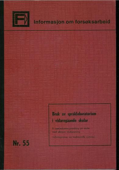 Bruk av språklaboratorium i videregående skole. 1975.