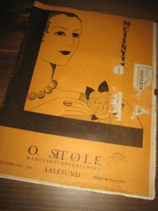 1939, mars. Moteblad fra O. STØLE, AALESUND.
