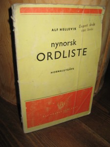 HELLEVIK: nynorsk ORDLISTE. NORMALUTGÅVE. 1978.