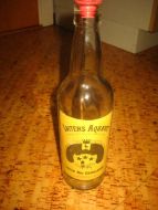 Flaske uten innhold, LØITENS AQUAVIT, fra Vinmonopolet, 1972.