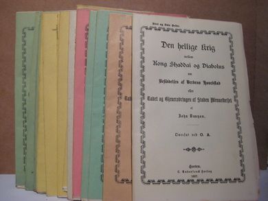 Bunyan: Den hellige krig mellem Kong Shaddi og Diabolus om Besiddelsen af Verdens Hovedstad eller Tabet og Gjenerobringen af Staden Menneskesjæl. 1887.