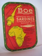 Boe sardines fra TONSON PACKING, STAVANGER.