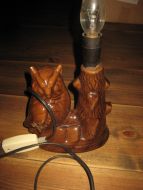 Eldre lampefot med ugle 60 tallet