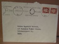 OSLO 1.4.54 med stempel: BERGEN FESTIVAL 1JUNI- 15. JUNI EDVARD GRIEG.