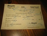 Kvitering fra Aftenposten på betalt kontingent 1 5 - 1 6 1938