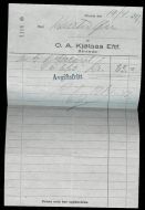 Faktura fra O A KJØLÅS EFTF Stranda 19 4 1947