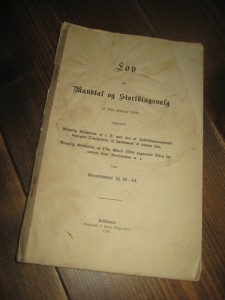 Lov om Mandat og Storthingsval. 1900.