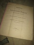 Reglement for Lærerinde Prøver. 12 sider, 1872.