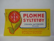 Etikett fra Standa Saftpresseri fra 60 tallet PLOMME SYLTYETØY