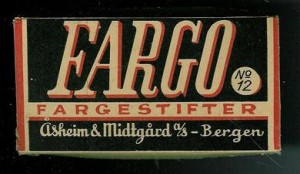 Eske uten innhold, FARGO FARGESTIFTER fra Aasheim & Midtgård, Bergen, på 40 tallet.