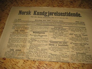 1908 nr 240 Norsk Kundgjørelsestidende
