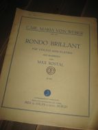 CARL MARIA VON WEBER. RONDO BRILLANT FUR VIOLINE UND KLAVIER. 1930.