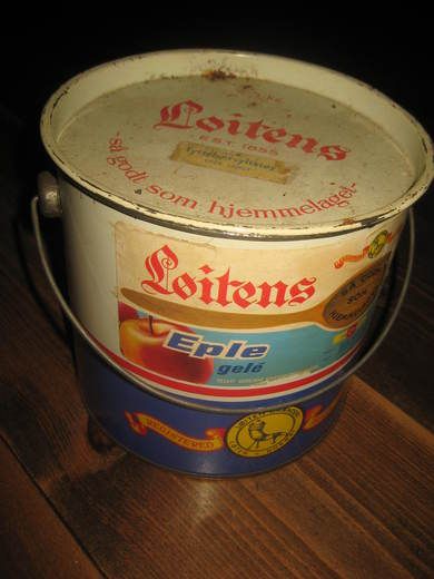 Ppann med lokk og hank Løitens Eple gele 60 tallet