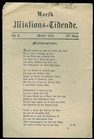1878 nr 006 Norsk Missions Tidende
