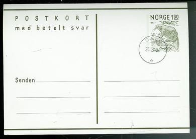 Bever Postkort med betalt svarkort stempla 24 3 1981