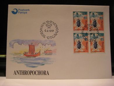 1991, 4.2, ANTHROPOCHORA, 4 blokk kr 4.50