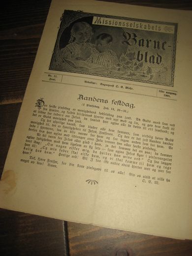 1908 nr 011 Missionsselskabets Barne blad