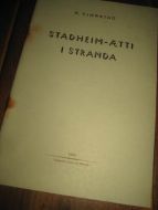 FJØRSTAD: STADHEIM ÆTTI I STRANDA. 1949.