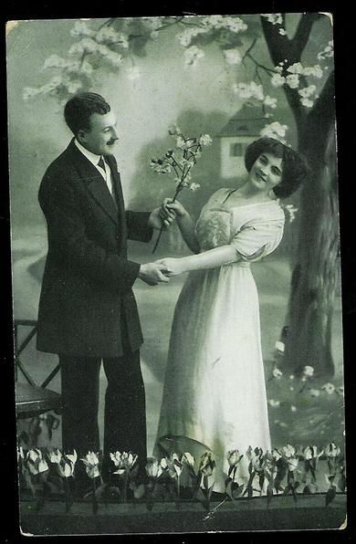 Gammelt og pent postkort fra tidleg 1900