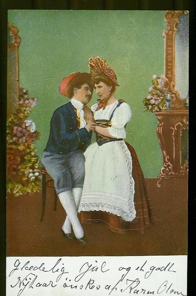Meget pent postkort fra tidleg 1900